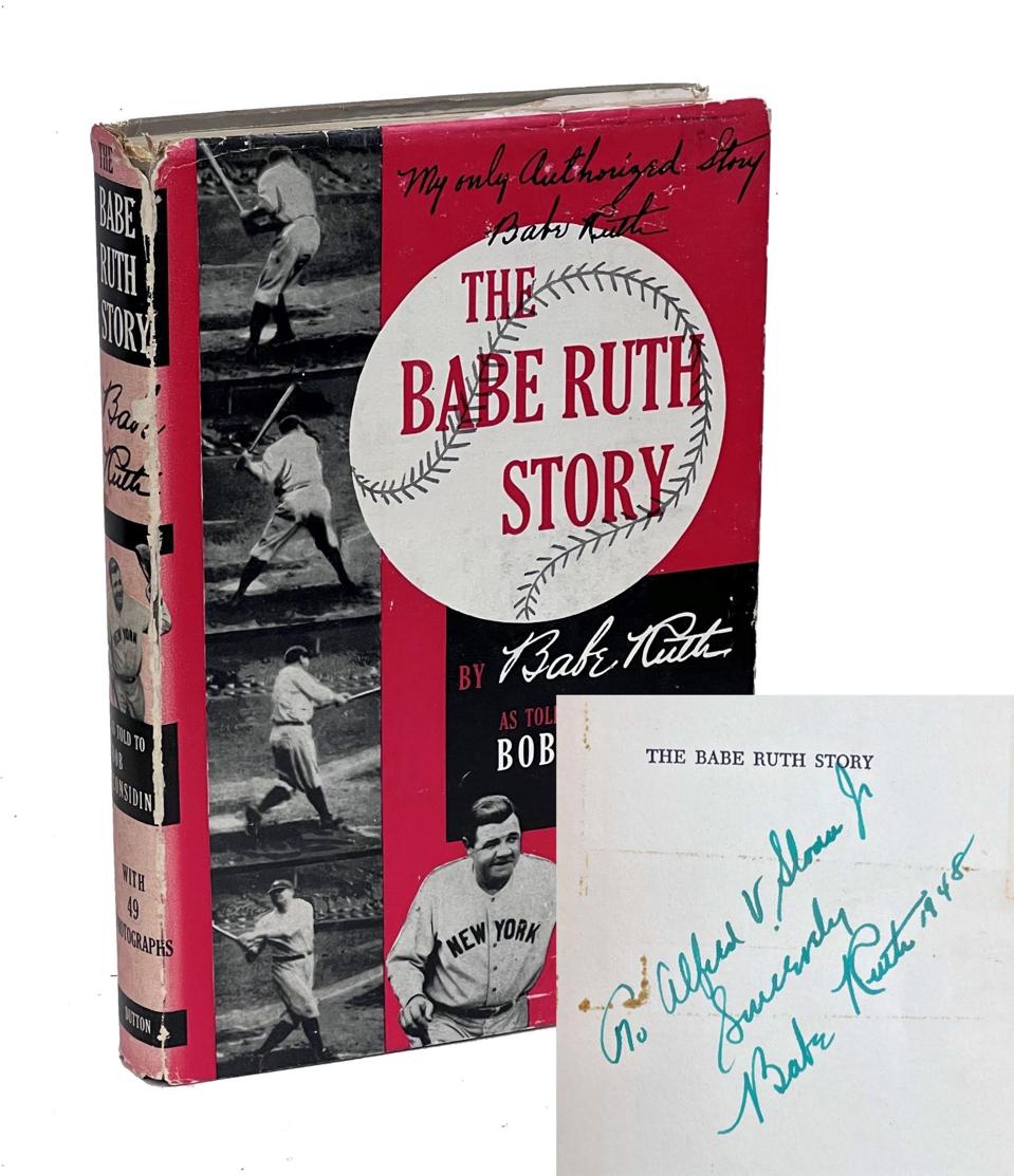 Bab Rooth Signed Babe Ruth Autobiography Among Rare Baseball Books Fetching High ...