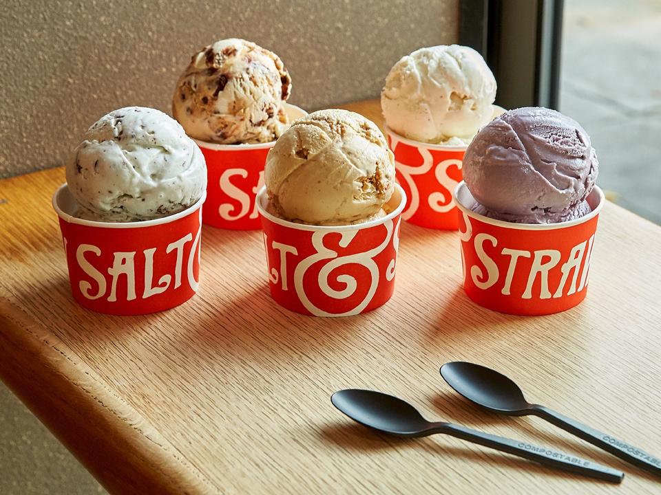 Scoops of gourmet ice cream from Salt & Straw