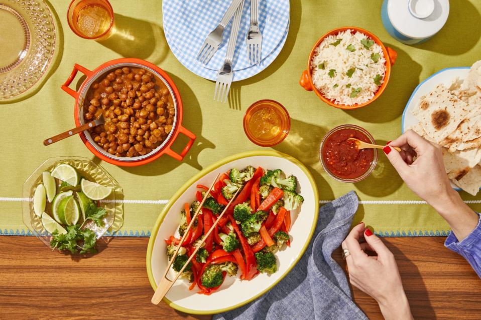 Coconut Curry Chickpeas Tablescape