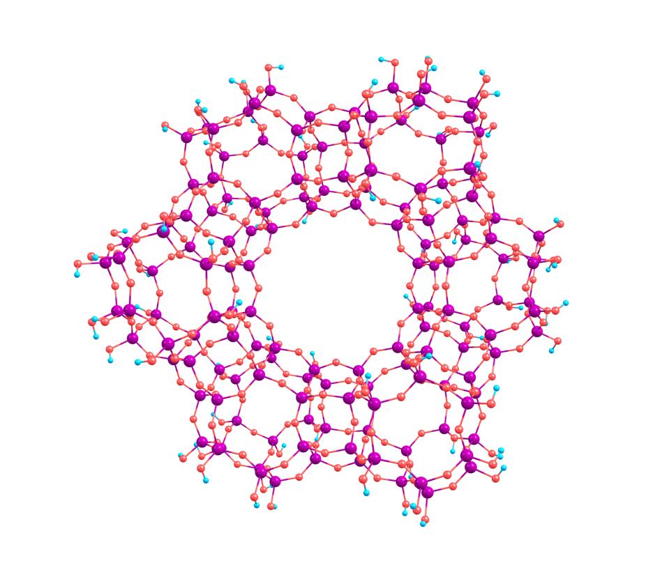 Zeolite molecule isolated on white