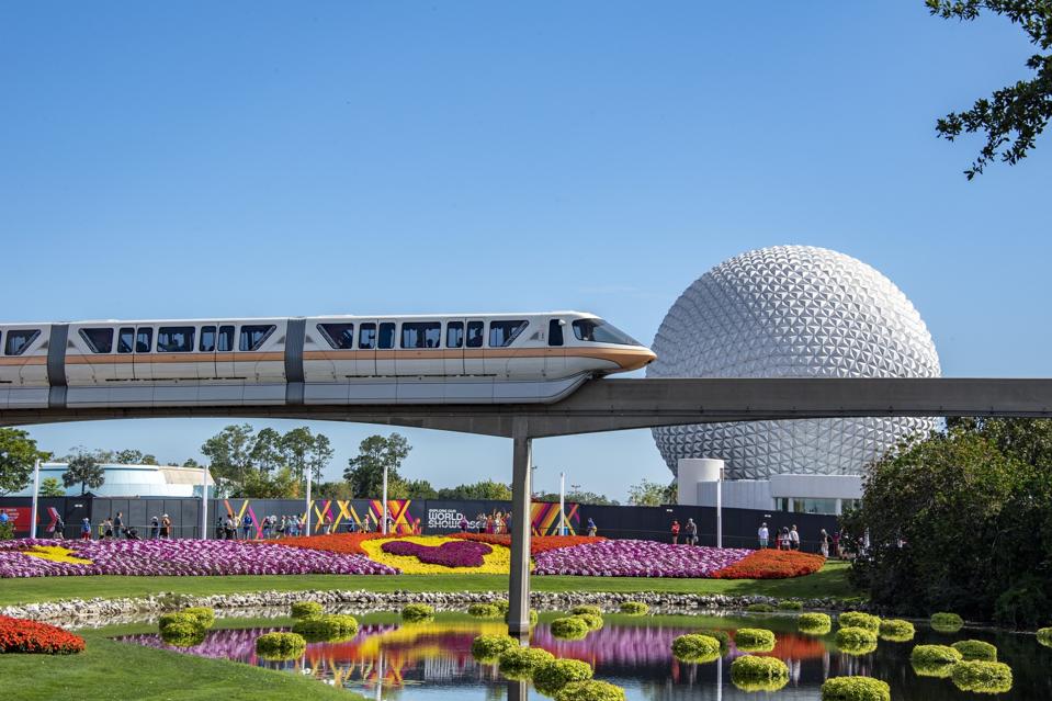 The monorail through Epcot
