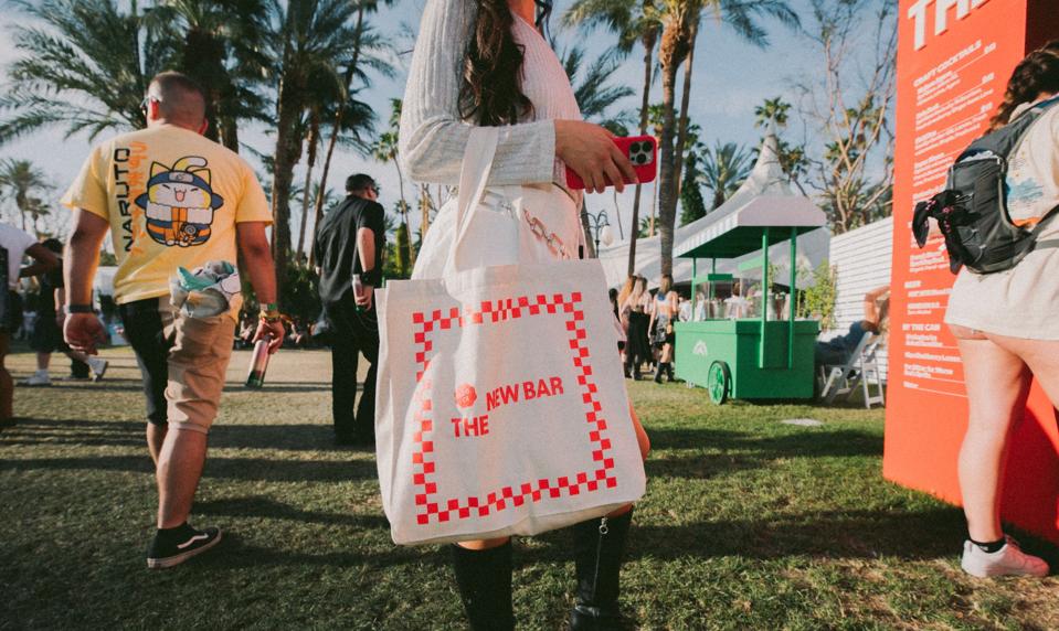 Festival goers at The New Bar.