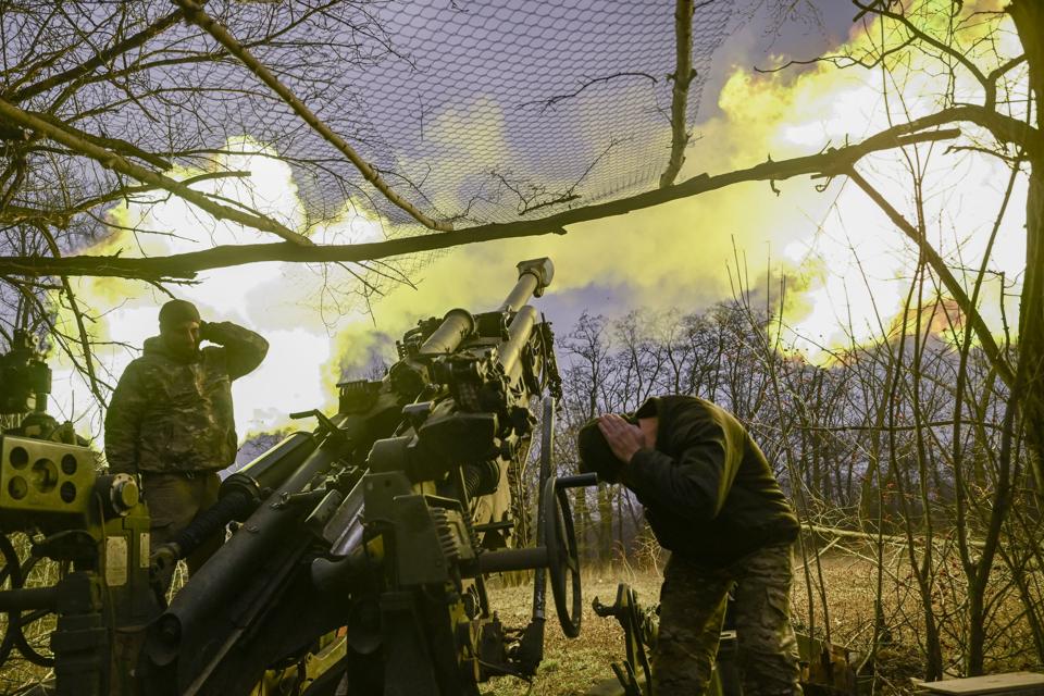 M777 Howitzer fires
