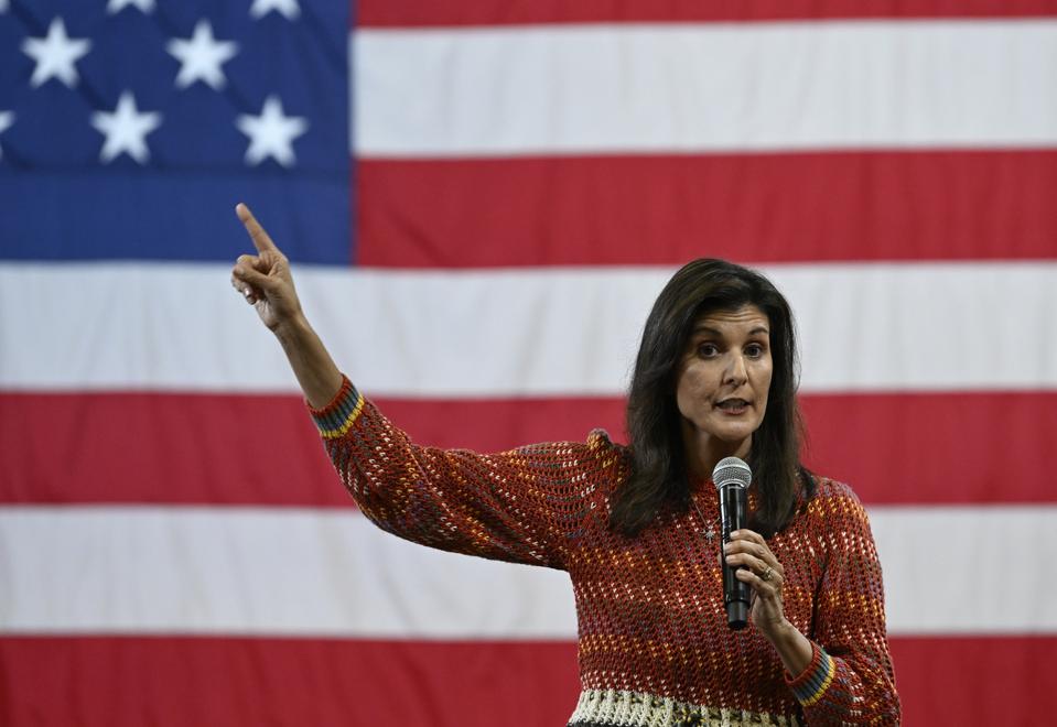 Republican presidential candidate Nikki Haley holds electoral rally in Greer