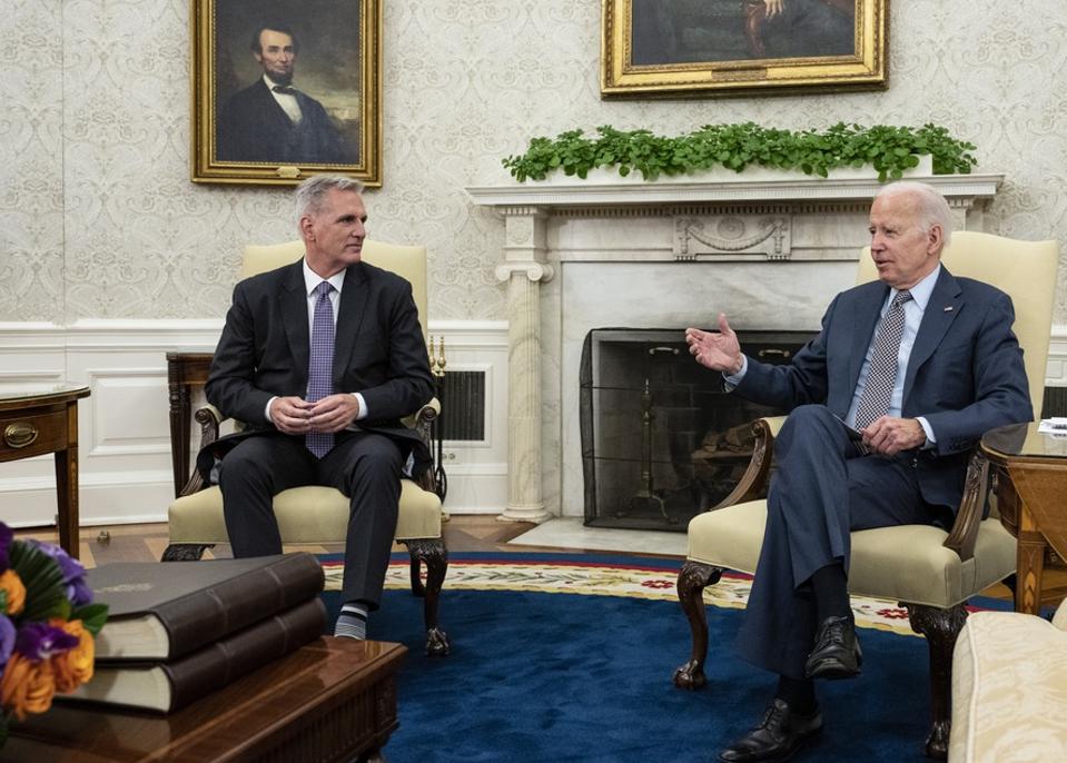 President Biden Meets With Speaker McCarthy As Debt Ceiling Negotiations Continue