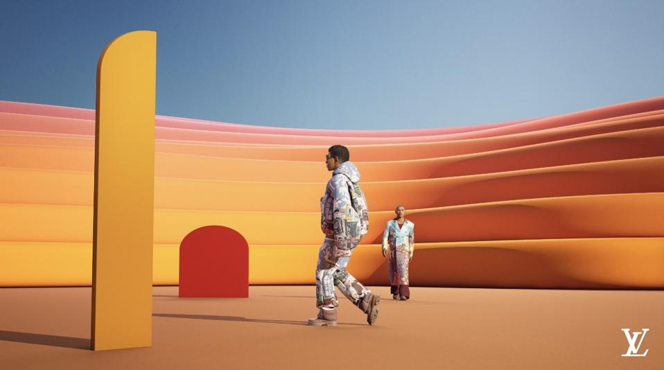 Graphic from Louis Vuitton's Digital Show Experience with Epic Games Unreal Engine 5.