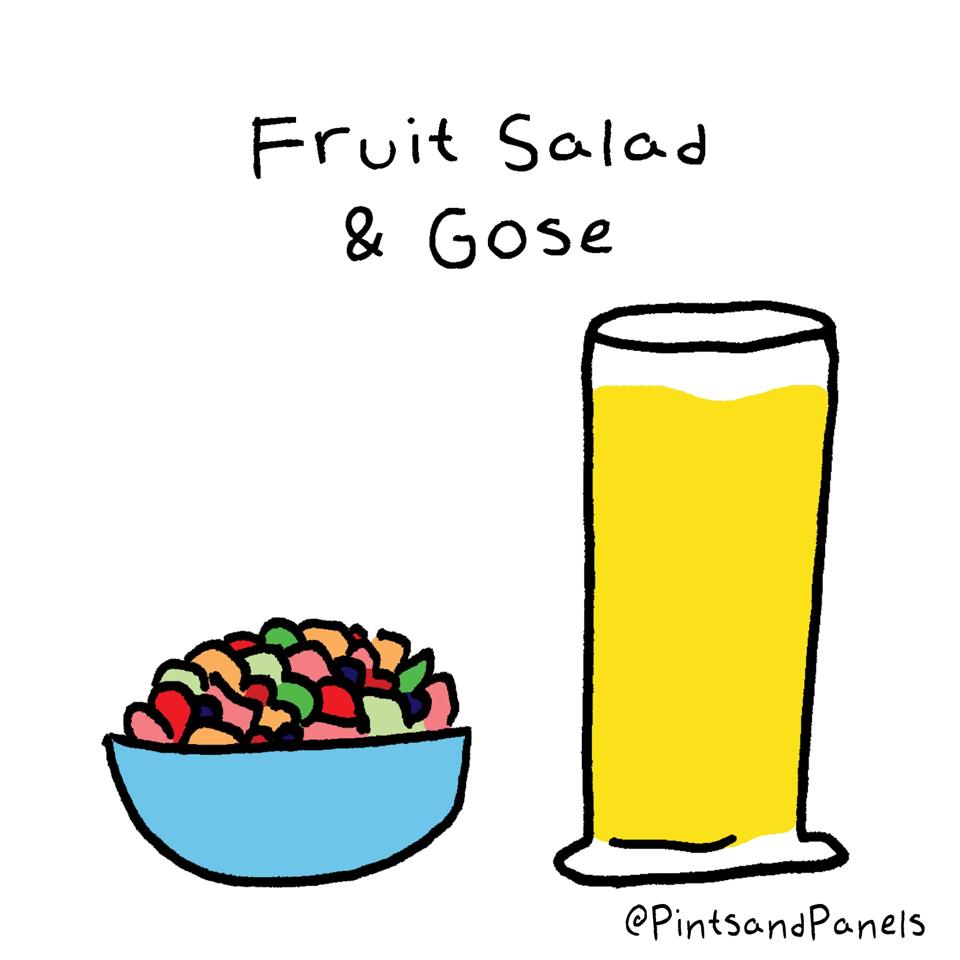 fruit salad and gose pairing