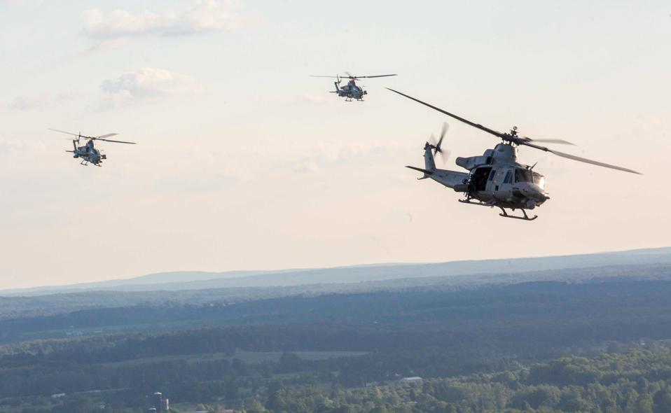 Marines with Marine Light Attack Helicopter Squadron (HMLA) 167 support exercise Northern Strike 22-2