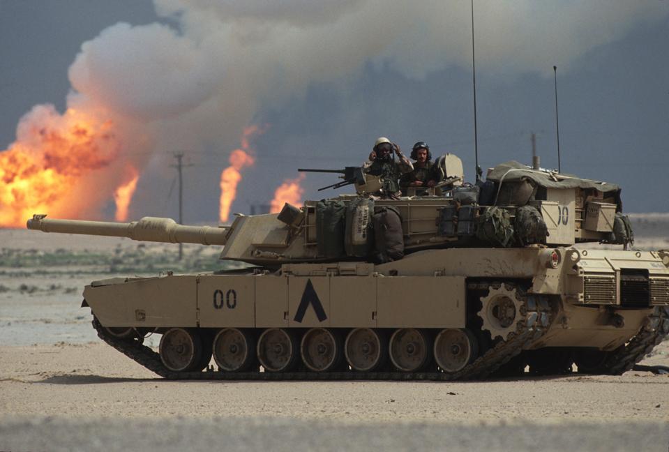 Tank & Burning Oil Wells