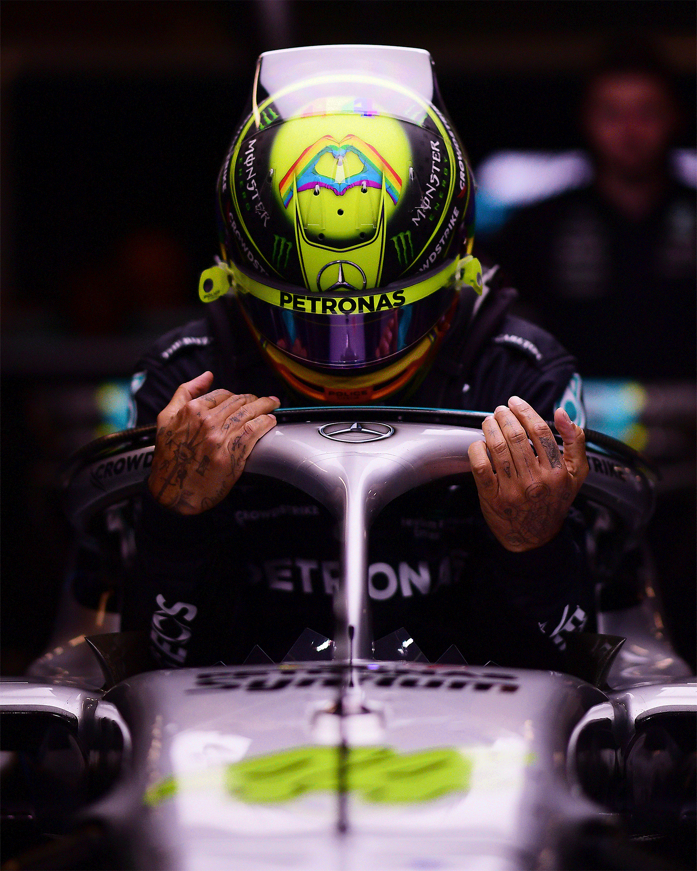 Mercedes driver Lewis Hamilton.