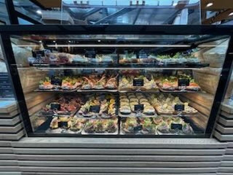 Danish smørrebrød on display at Hallernes Smørrebrød at Torvehallerne.