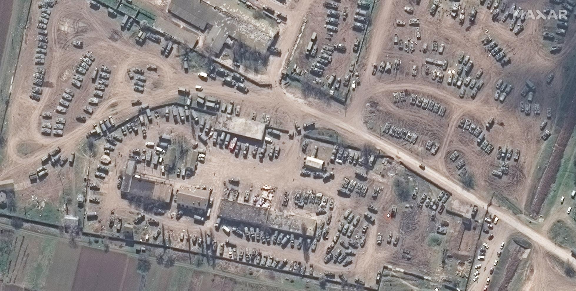 The Novostepove vehicle park.