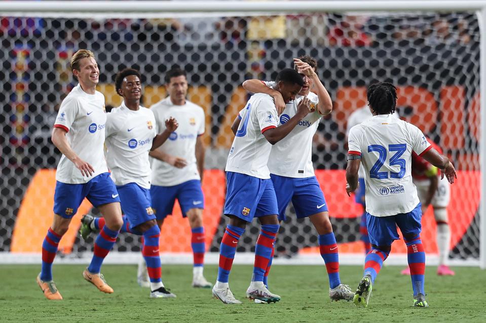 Ansu Fati opened the scoring for FC Barcelona against AC Milan on Tuesday. 