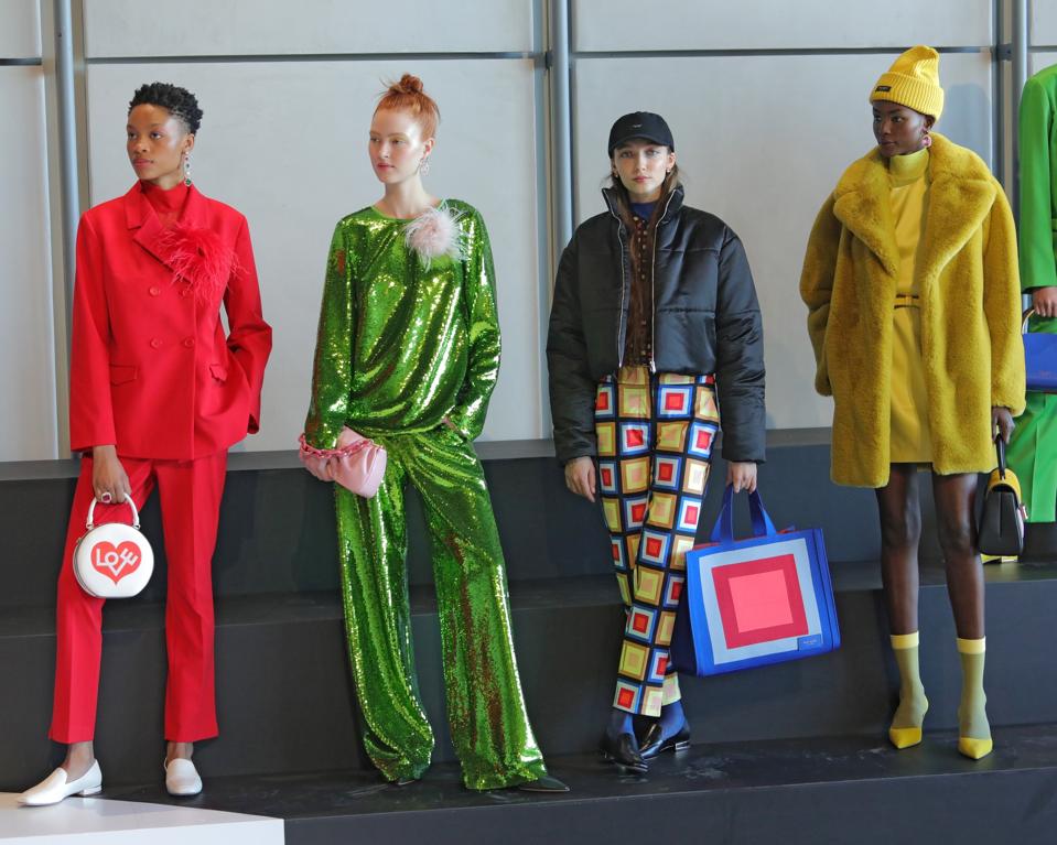 Models pose during the Kate Spade Fall Winter 2023-2024 Presentation at The Whitney Museum of American Art on February 10, 2023 in New York City. Photo by Randy Brooke