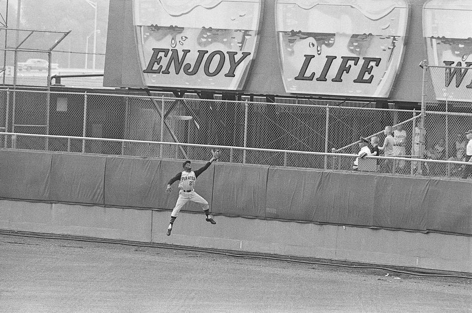 Roberto Clemente Catching Ball