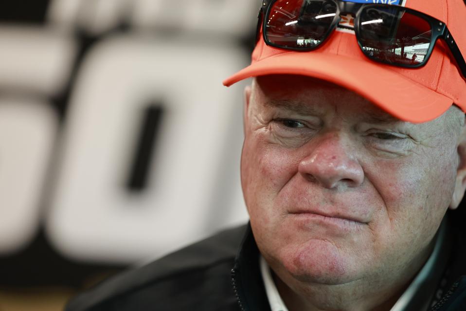 IndyCar team owner Chip Ganassi attends a press conference...