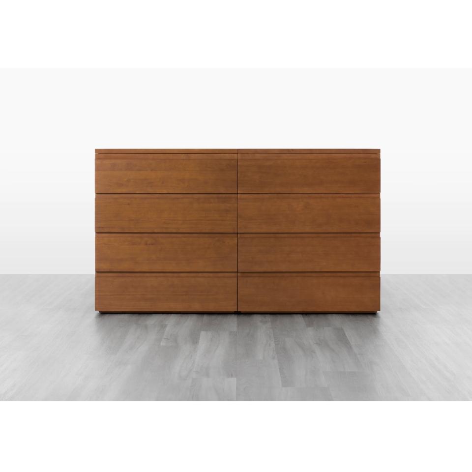 chinese dress ladies Benzara Sea 48 Inch Tall Dresser Chest, 5 Drawers, Long Metal Handles,  Brown main image 0
