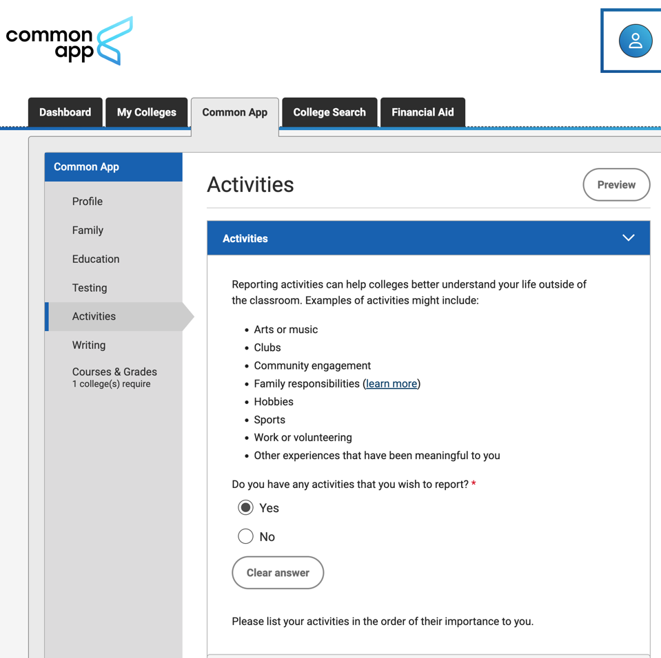 Common Application Guide Ultimate Common App Guide Part 4 - Activities & Writing Sections