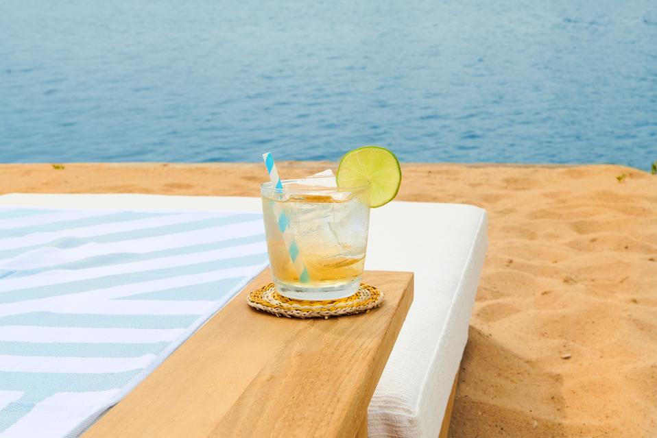 A cocktail on a beach