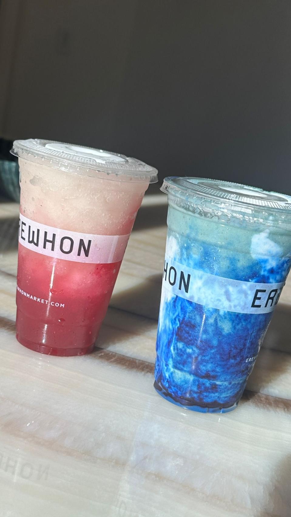 "Strawberry Lemonade Crush" and "Coconut Cloud", Photo Credit: Courtesy of Erewhon