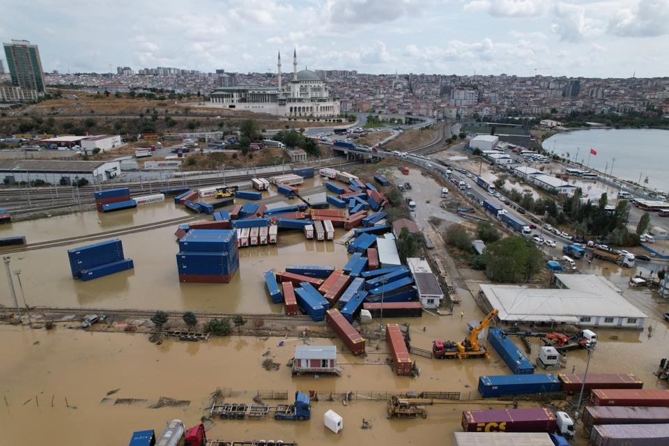 Flood in Istanbul, Turkey