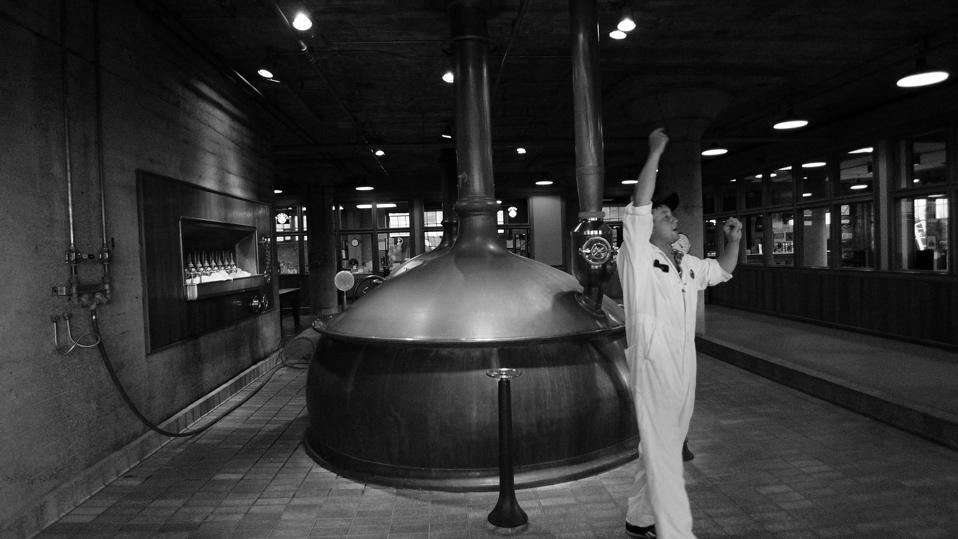 A brewer at San Francisco's Anchor Brewery.