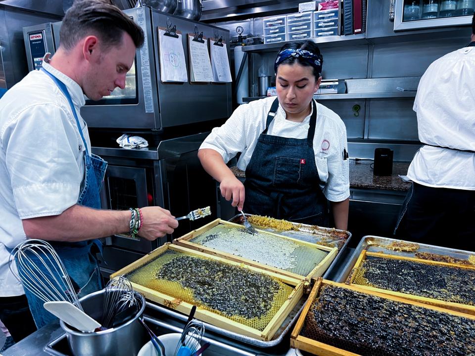 Chef de cuisine Tristan Aitchison and pastry chef de partie, Naomi Santa Cruz.
