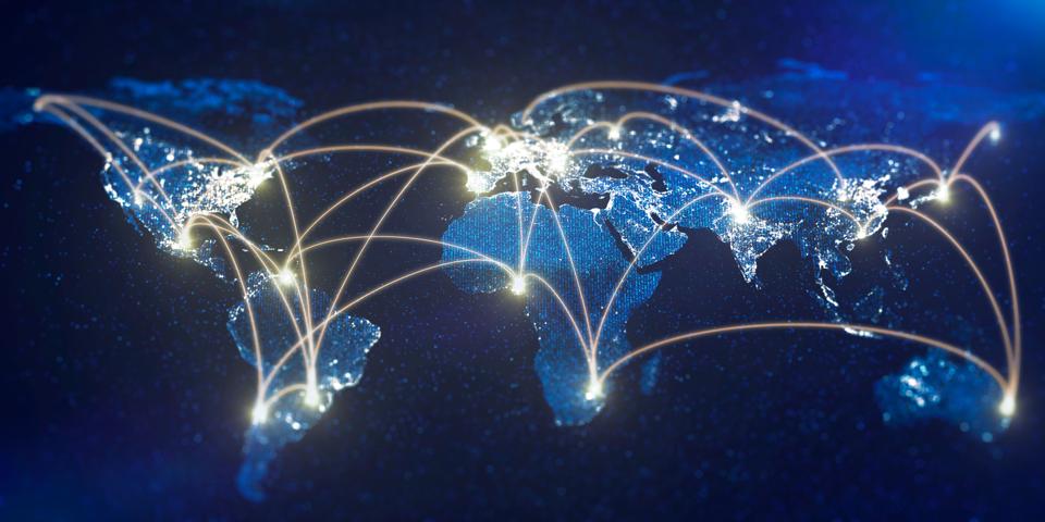 World map and network communication