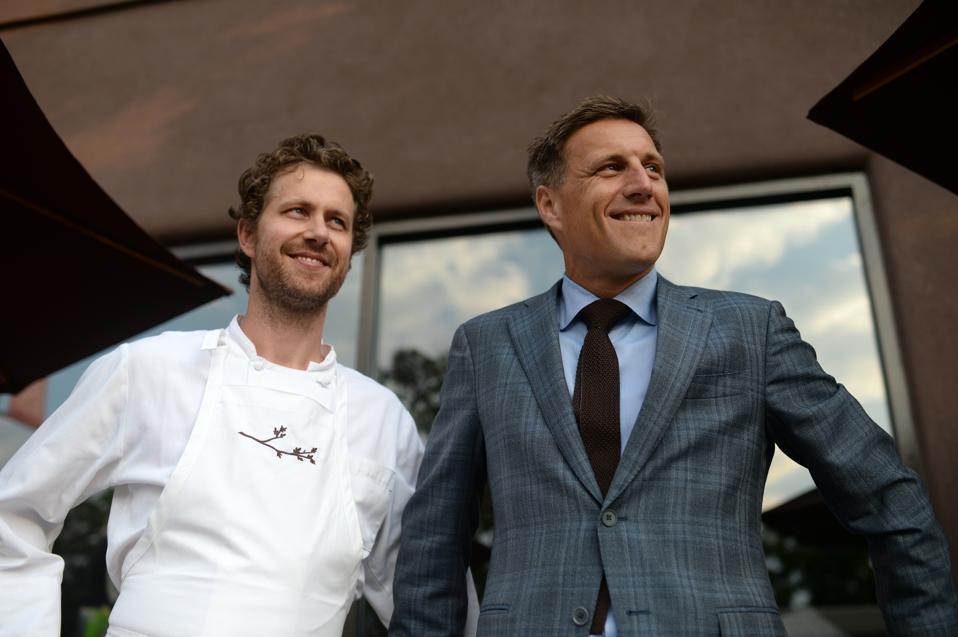 BOULDER, CO - JULY 18: Frasca Food & Wine master sommelier Bobby Stuckey, right, and chef Lachlan M. Patterson. Boulder. Colorado. July 18. 2014. (Photo by Hyoung Chang/The Denver Post via Getty Images)