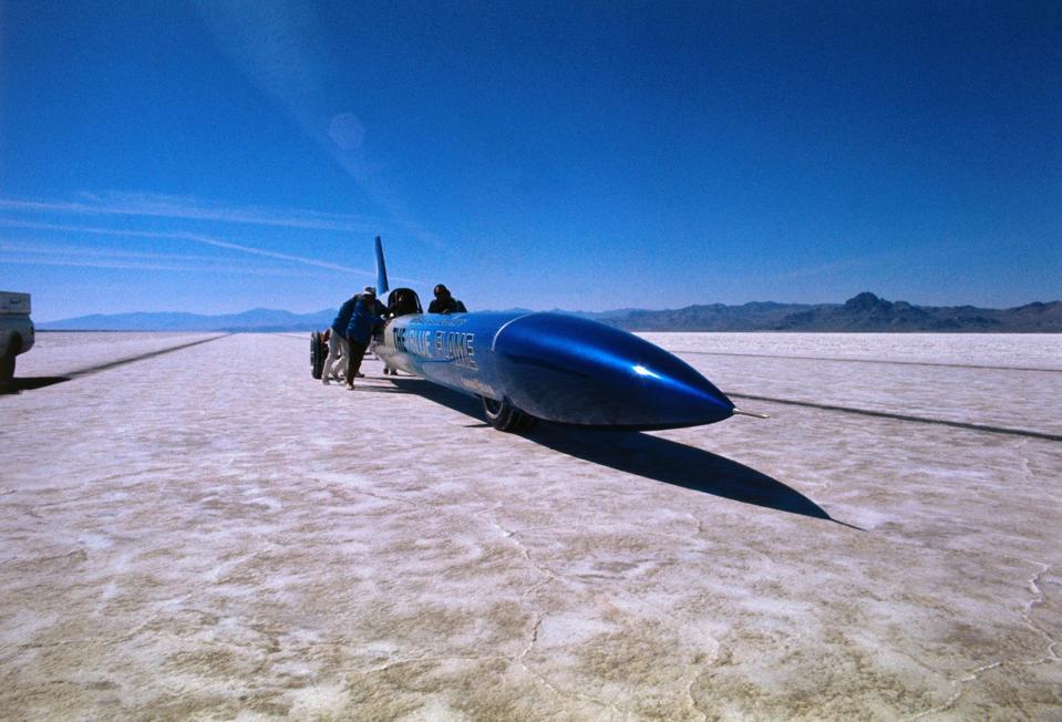 The Blue Flame Rocket Powered Automobile on Salt Flats