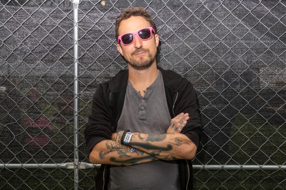 Frank Turner poses backstage on day two at Riot Fest. Saturday, September 16, 2023 in Chicago, IL (Photo by Ethan Chivari)