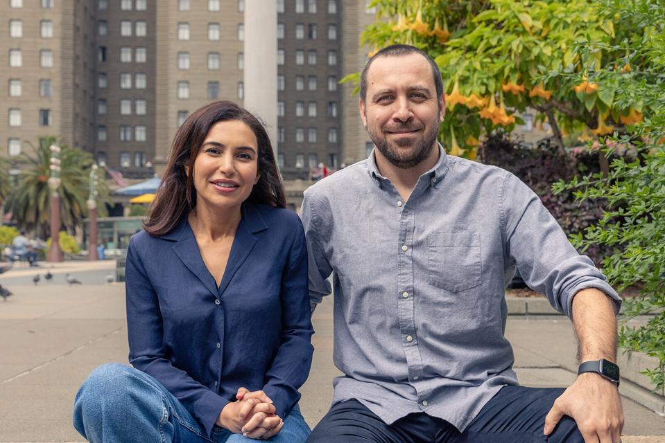 May Habib, cofounder and CEO at Writer (left) and Waseem Alshikh, cofounder and CTO at Writer (right) have raised $100 million in a Series B funding round led by Iconiq Capital.