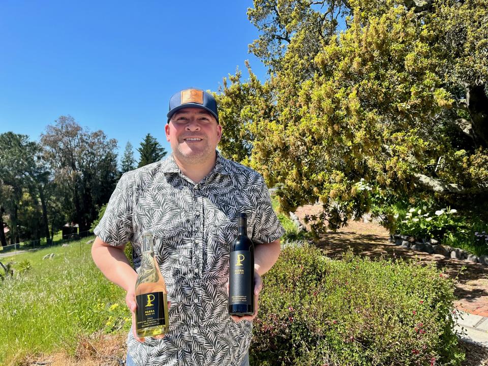 Sam Parra, Owner of Parra Wine Co. in Oregon with his wines