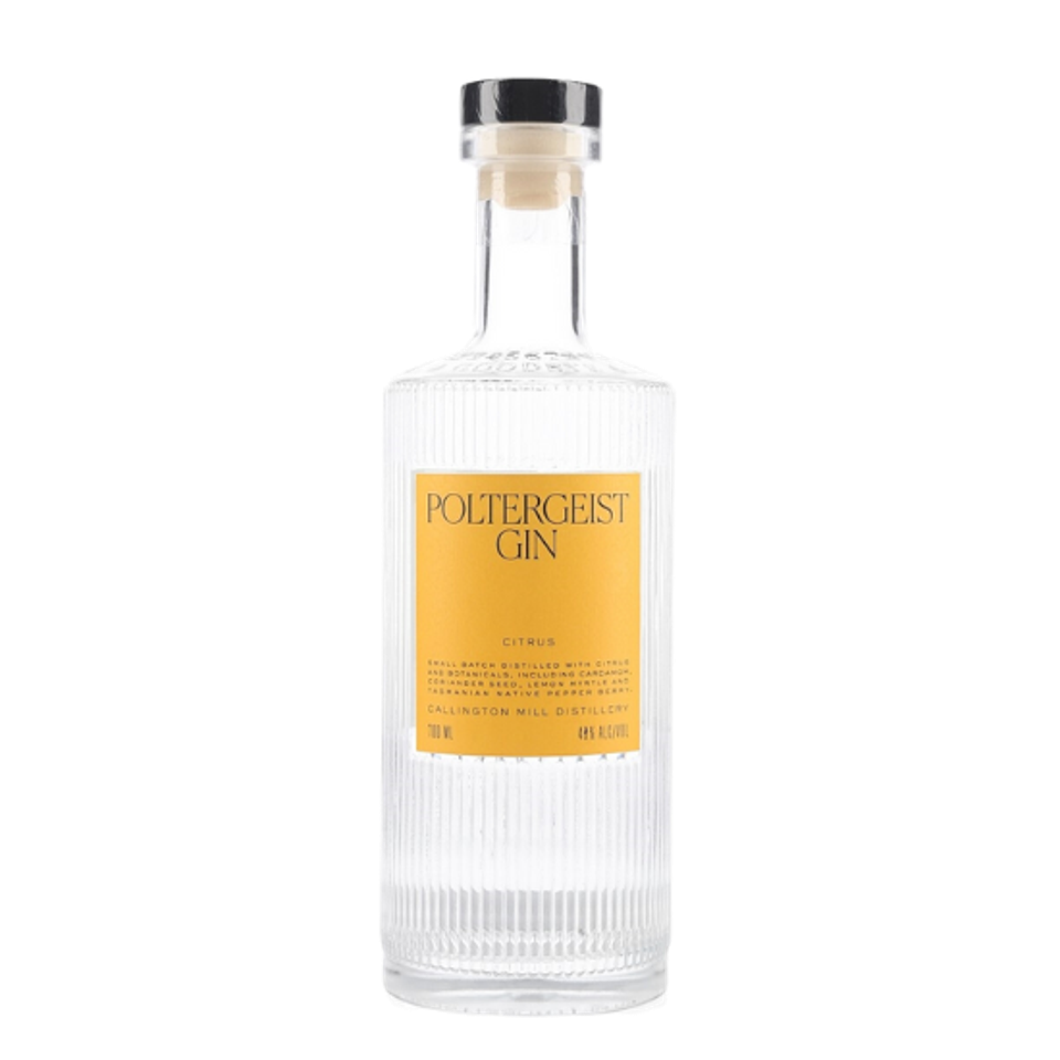 Callington Mills Distillery Poltergeist Gin, a Best Gin Finalist at the New York World Wine & Spirit Competition.
