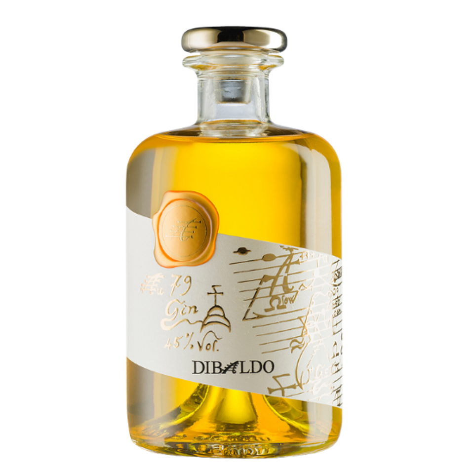 DiBaldo Spirits Au79 Saffron Gin, a Best Flavored Gin Finalist at the New York World Wine & Spirit Competition.