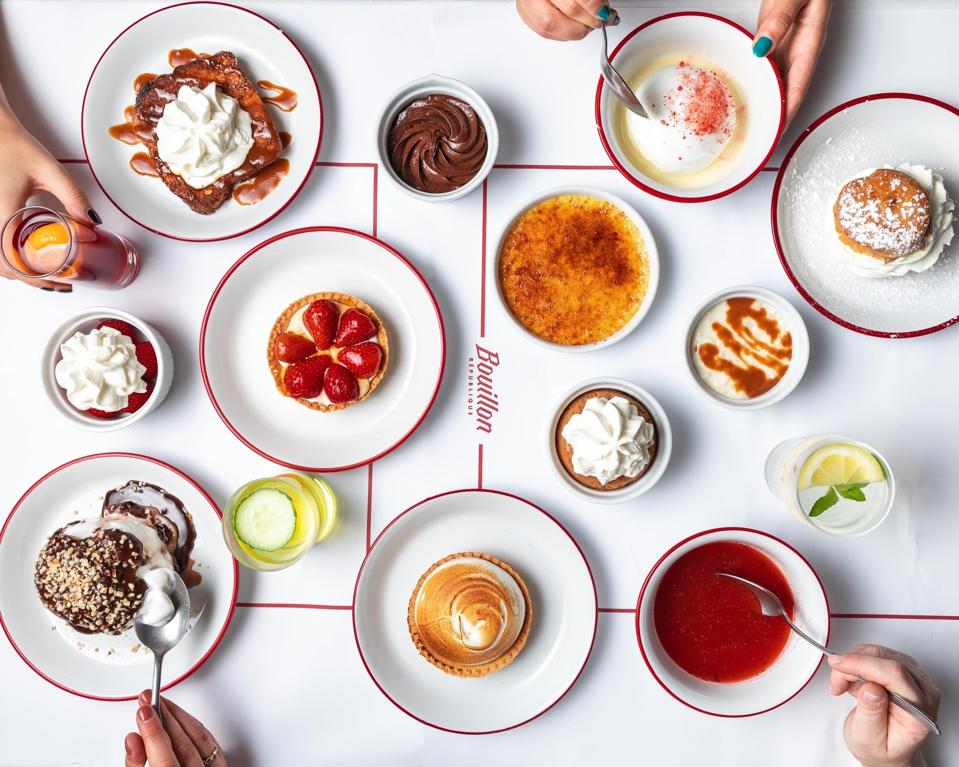 A selection of dishes at Bouillon Pigalle