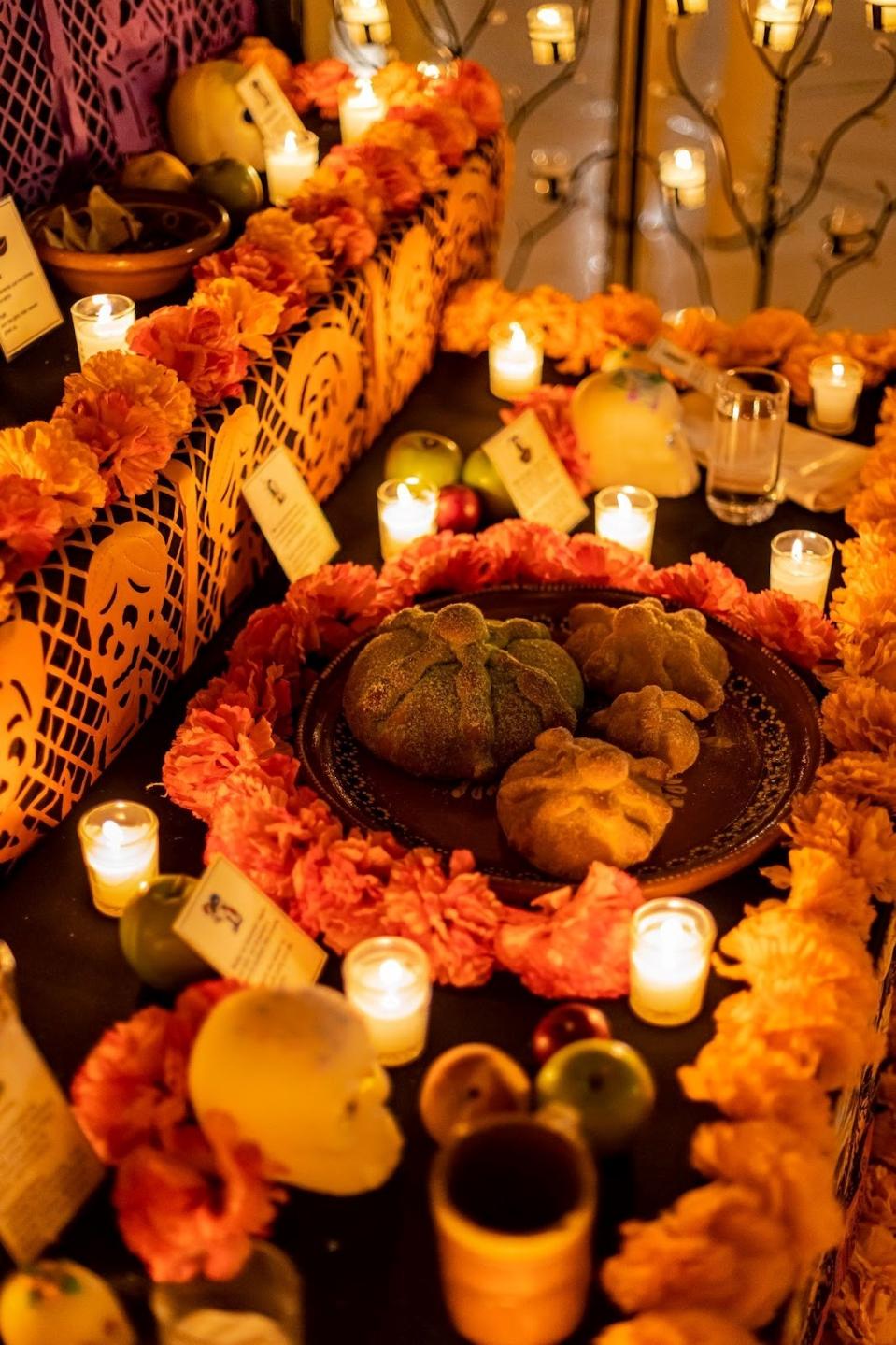 A day of the dead altar with candles