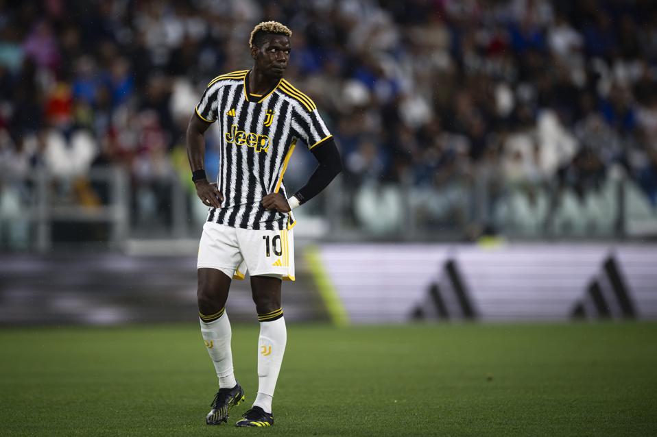 Paul Pogba of Juventus FC looks dejected during the Serie A...