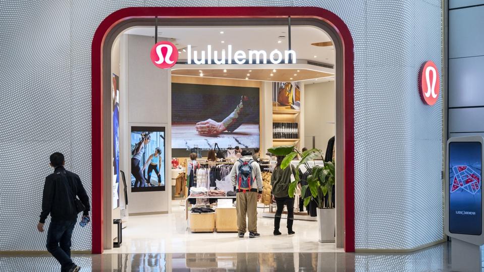 Canadian sportswear clothing band, Lululemon logo and store...