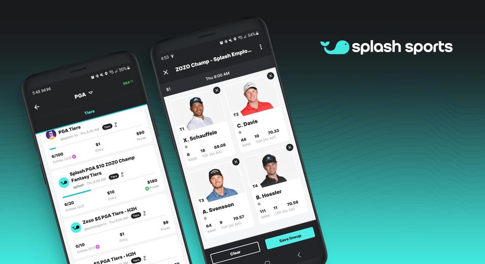 two phones playing splash sports