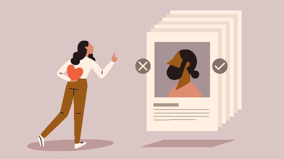 Young Woman Of Color Looking For Love On An Online Dating App