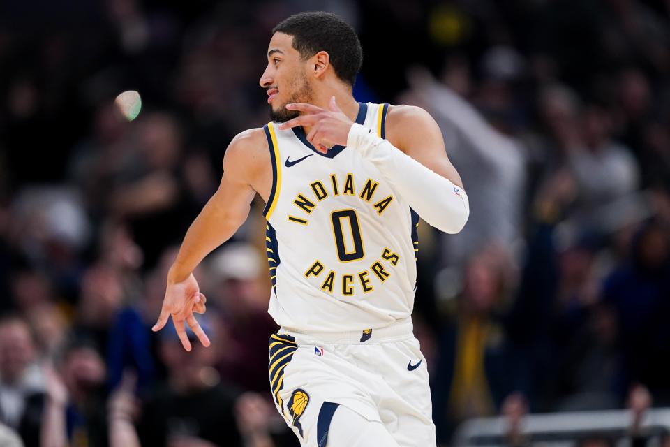 Tyrese Haliburtonハリバートン ゲームジャージ(2023) XL Tyrese Haliburton Indiana Pacers 2023-2024 Kia NBA Tip-Off