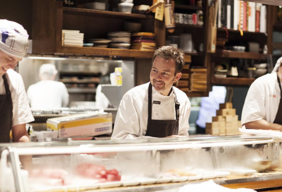 Tyson Cole behind the sushi bar