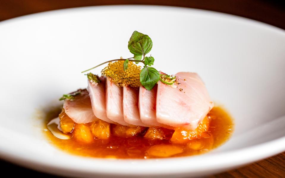 hama chili on a white plate