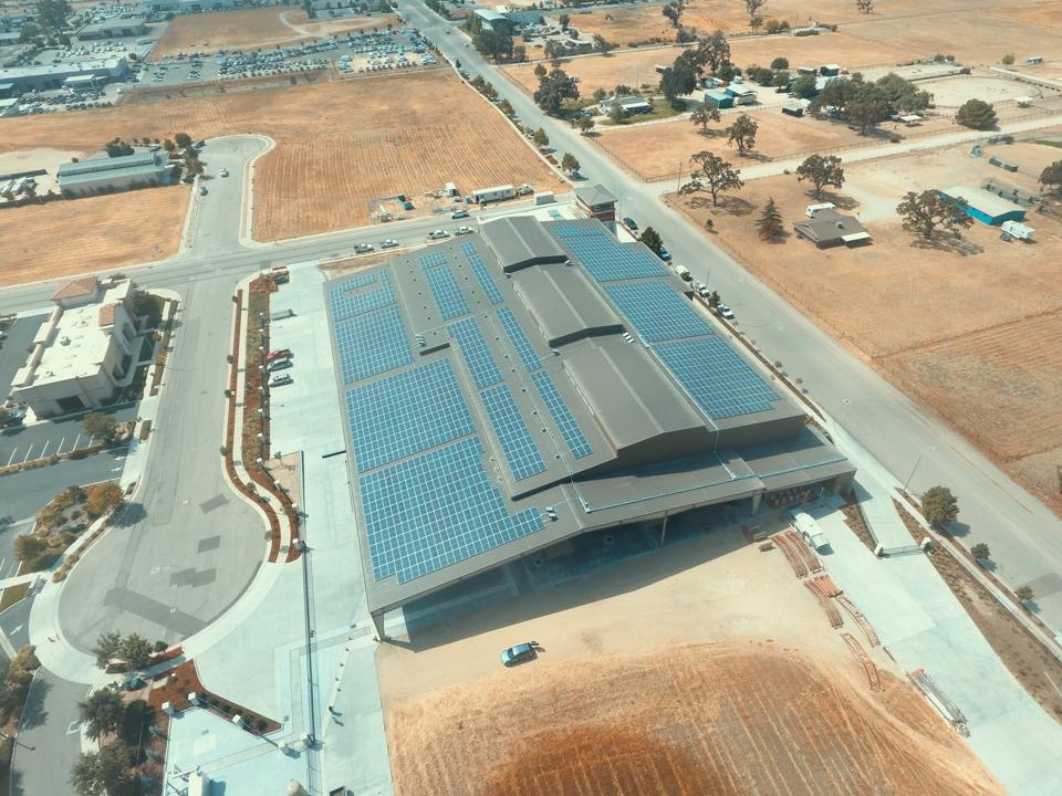 Solar Panels Cover Roof of Riboli Family Winery in California