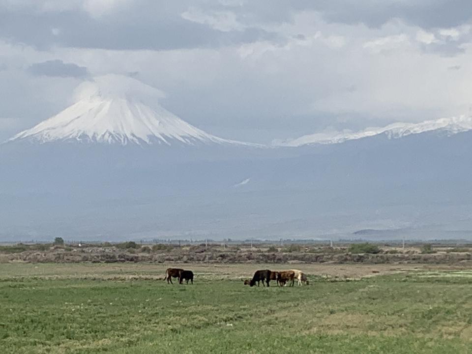 Mount Ararat, a 16,854-foot dormant volcano, which, though in eastern Turkey, dominates the view for miles