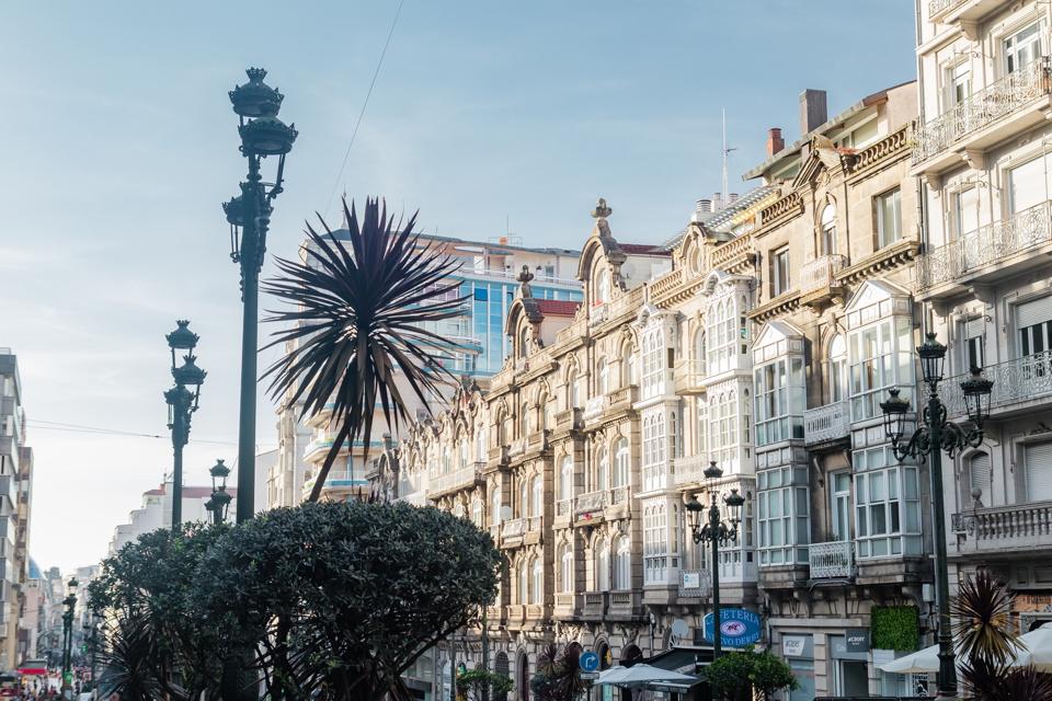 Old buildings in the old town of Vigo