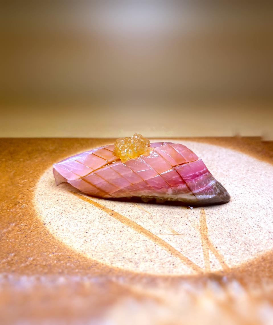 Shima Aji at Sushi Mumi, NYC