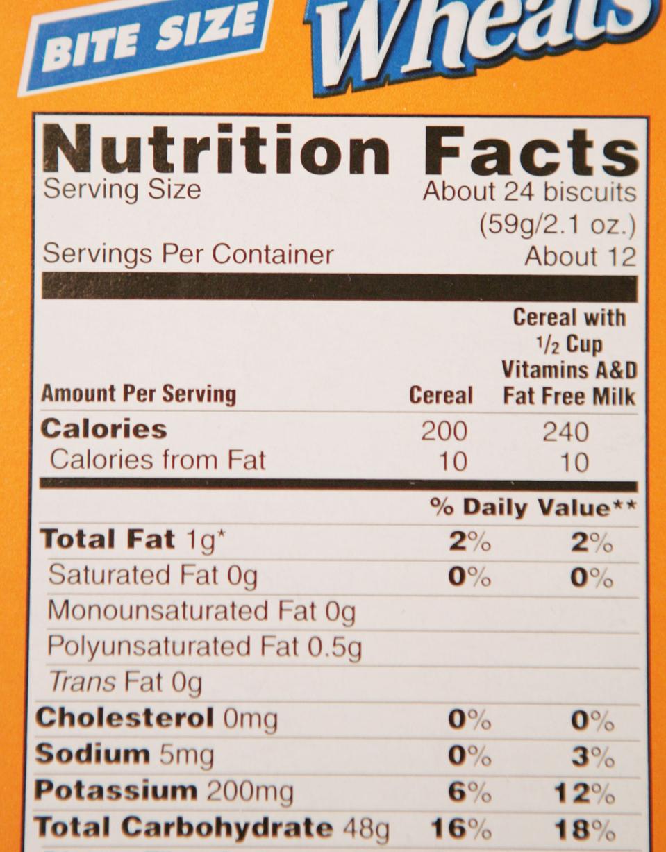 Facts Up Front food label