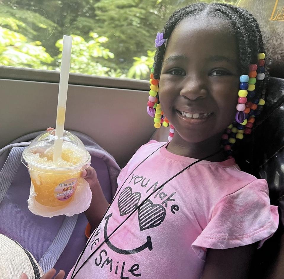 Coryn enjoys a snow cone